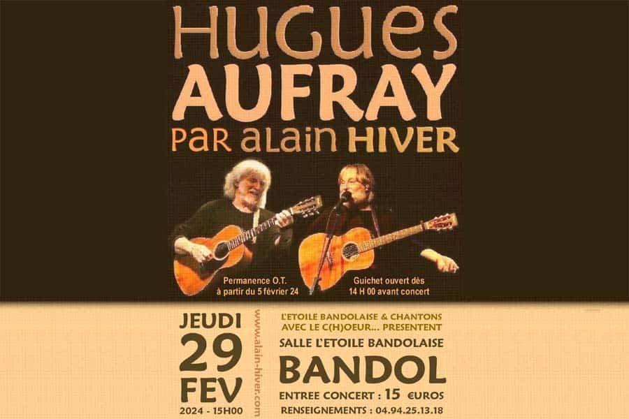 Affiche concert Alain Hiver chante Hugues Aufray