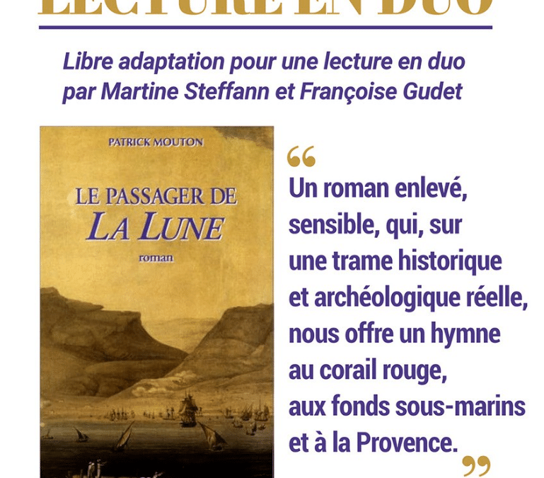 Affiche lecture en duo du livre de Patrick Mouton